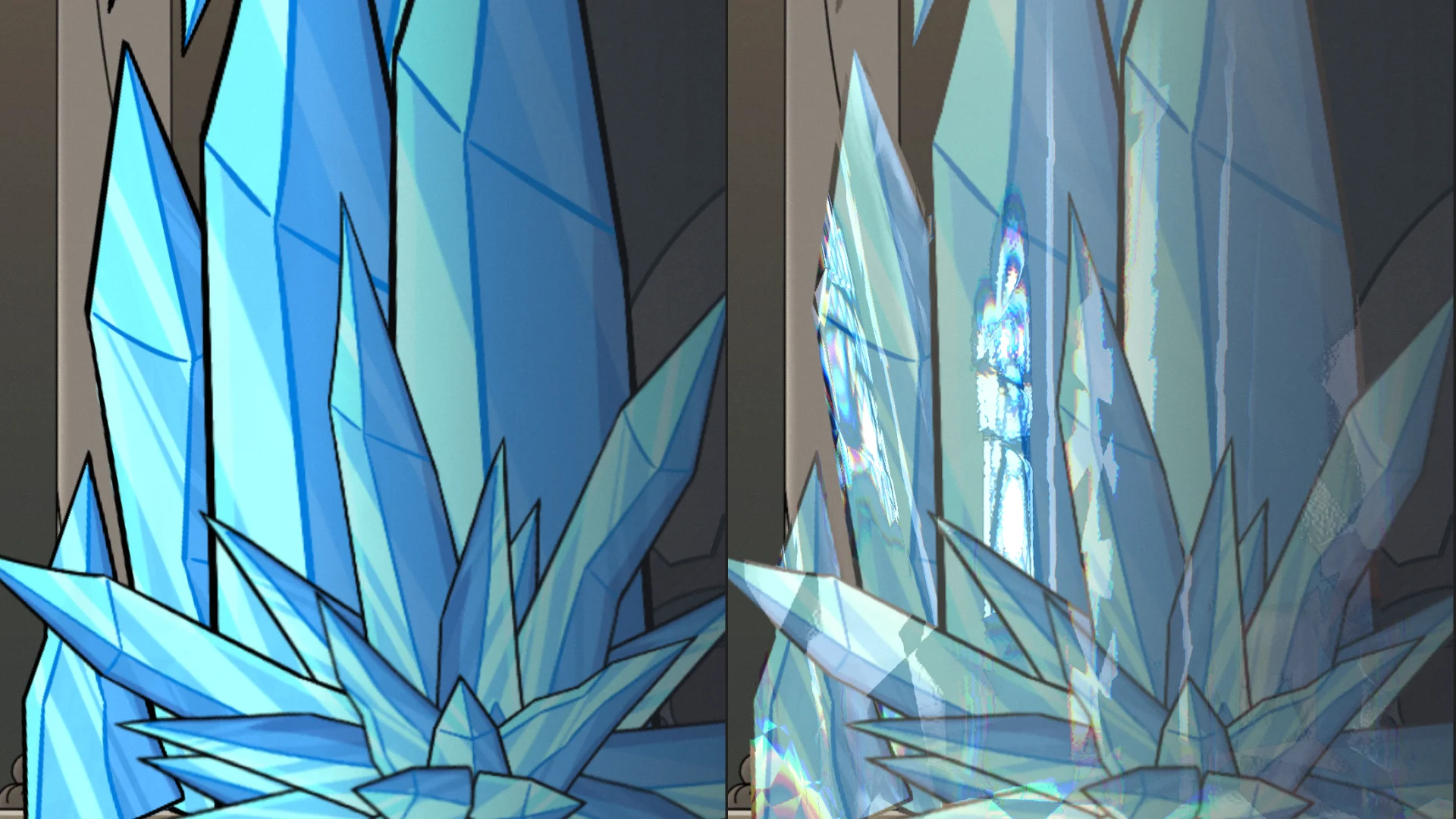 Ice shader comparison.