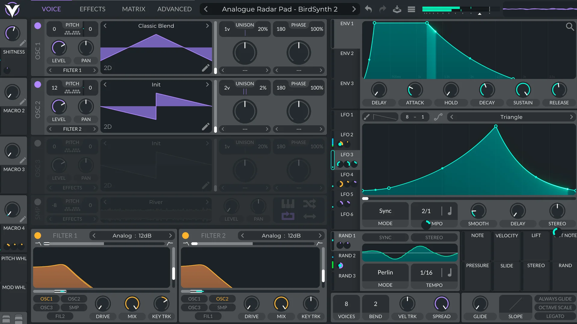 The Vital patch used to create the sounds for the Beach.